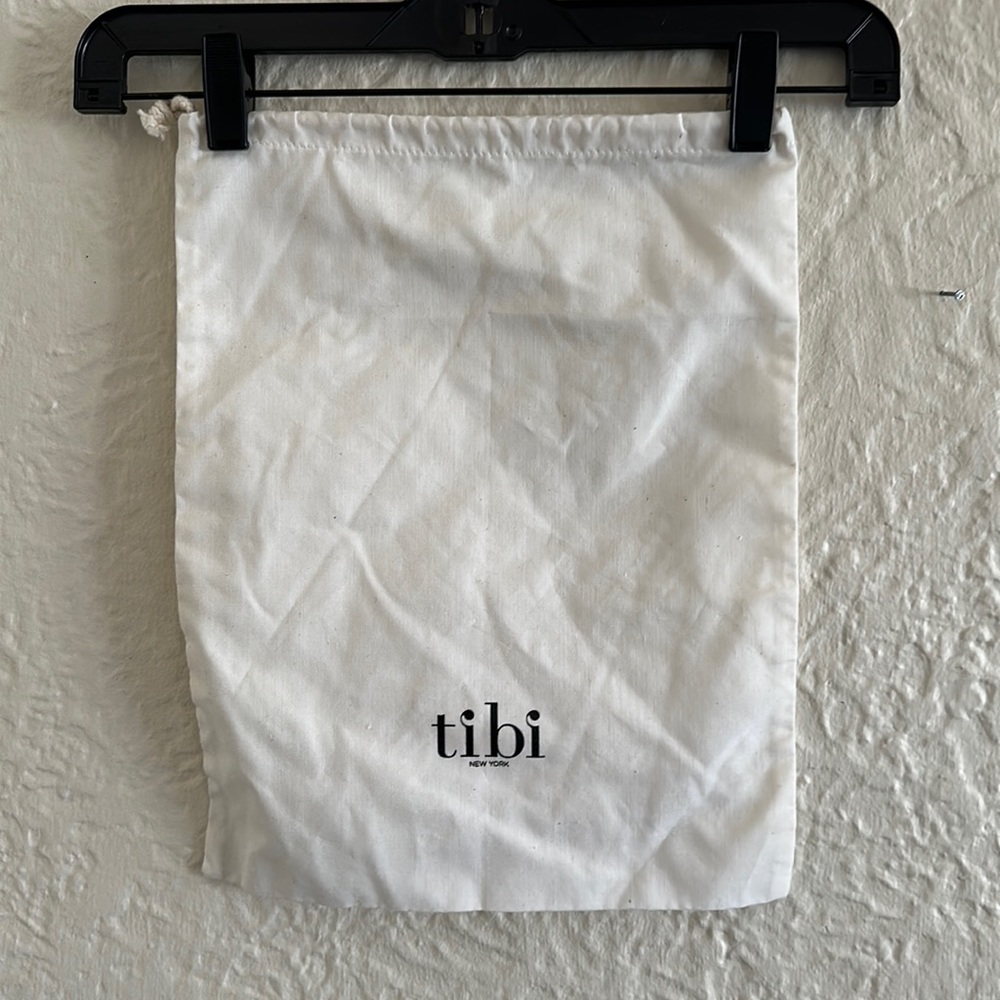 Tibi Ivory Cream Small Woven Rectangular Dust Bag